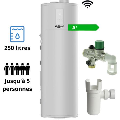Pack Chauffe-eau thermodynamique 250 L Fluidheat + Groupe + Siphon (1/5)