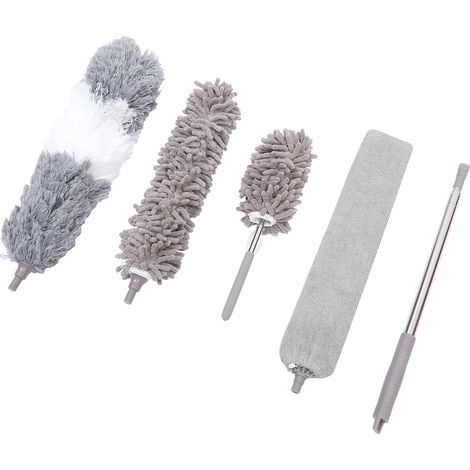 de D poussi rage avec Brosses Double T te Microfibre pour (1/5)