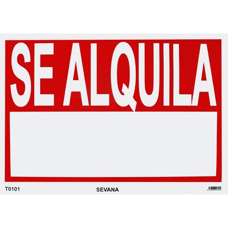 Cartello rosso e bianco "affittasi", 100x70 cm, in plastica resistente per uso interno ed esterno - BRAND