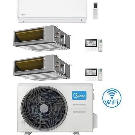 Climatizzatore Condizionatore Midea Evolution + Canalizzato A7 R32 WiFi Trial Split Inverter 9000 + 12000 + 18000 BTU con U.E. M4O-36FN8-Q Classe A++/A+ (1/5)