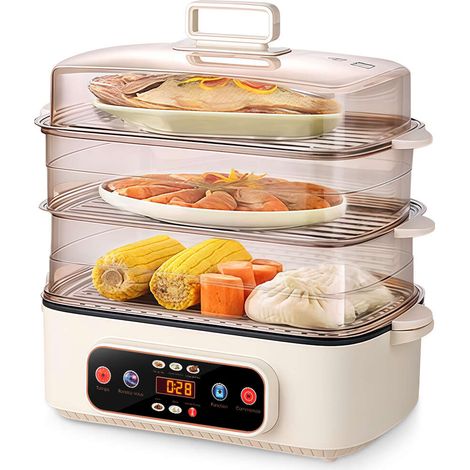 Cuiseur Vapeur Multifonctionnel 1200W - 3 Paniers Indépendants, Minuteur 24H - Maintien au Chaud, Écran Tactile, 6 Programmes (1/5)