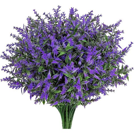 Ensemble de 9 fleurs artificielles de lavande violette pour la maison, le bureau, la terrasse ou la décoration de mariage à faire soi-même (1/5)