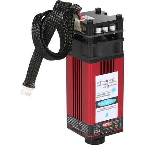 Ortviai Module Laser Graveur 20 W, 450 nm, Focal Réglable pour Bois, Cuir, Acrylique – Tête Laser Précise en Aluminium