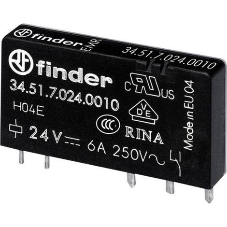 Finder 34.51.7.005.0000 Relè per PCB 5 V/DC 6 A 1 scambio 1 pz.
