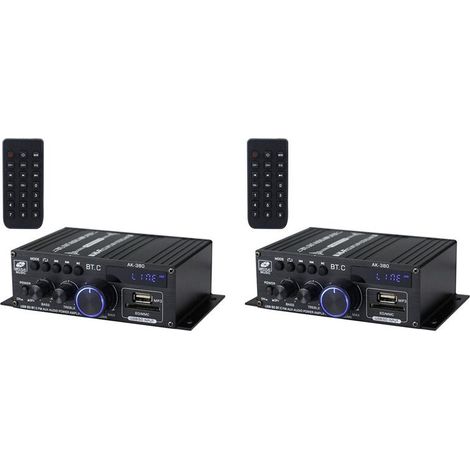 Adecuado para 2 amplificadores de potencia de subwoofer estéreo para el hogar/automóvil AK380 de 800 W y 12 V, reproductores de música de audio, altavoces para automóvil, FM Clase D.