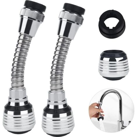 2 Pièces Rallonge Robinet, Prolongateur Robinet, Embout Robinet, Robinets D'eau Pivotants à 360° Pour, Economiseur D'eau pour Robinet, pour Robinet D'évier Salle Bain Cuisine à Domicile (1/4)
