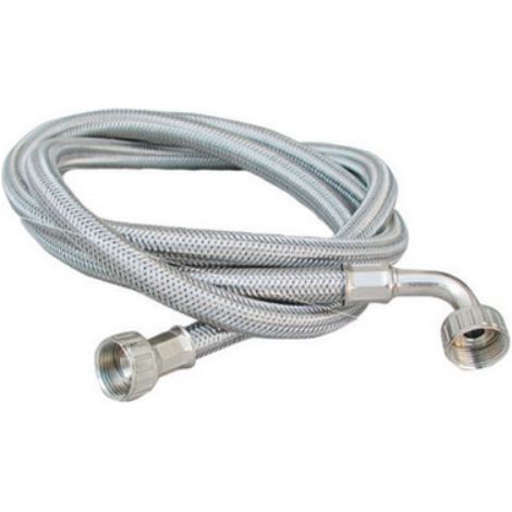 TUBO CARICO LAVATRICE INOX CON CURVA mt 3 DH