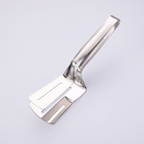 Pince spéciale pour steak frit à l'allemande, en acier inoxydable 304, pour la cuisine. Pince à pain pour steak frit, pince pour barbecue, section fine, 108 g. (1/5)