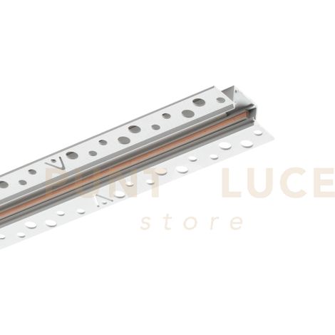 STICK RECESSED BINARIO IN ALLUMINIO 2000 mm BIANCO (Kit per montaggio profilo e tappi di chiusura inclusi)