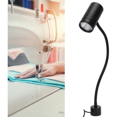 Lampe de travail LED 12 W à col de cygne flexible pour machine à coudre, base magnétique, prise UE 110-220 V (1/5)