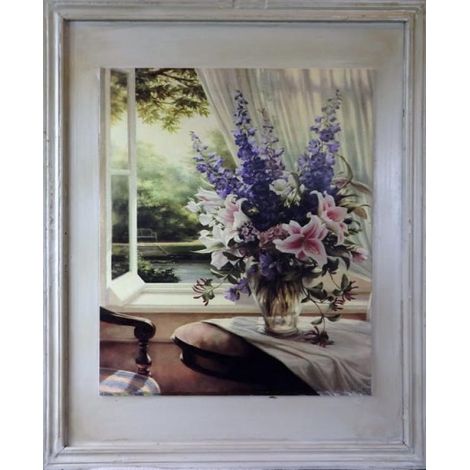 Quadro con composizione floreale - Serie esclusiva, effetto anticato 46 x 56 cm