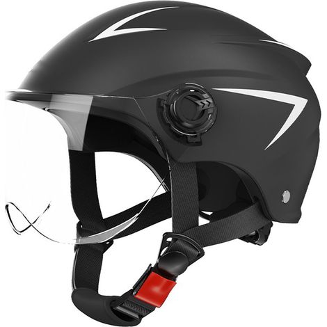 Casque de moto avec protection solaire, modulable, toutes saisons, pour hommes et femmes, noir. (1/5)