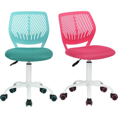 2pcs Home Office Chair, Ergonomic Adjustable Height Swivel Rolling, Chaise de Bureau D'ordinateur pour la Maison Le Bureau et L'étude, Pink (1/5)
