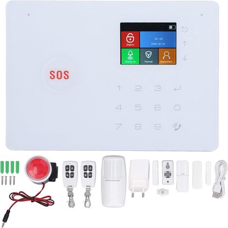 Système d'alarme GSM WiFi Maison Intelligente Sécurité Temps Réel Notification Porte Fenêtre Camping-car Garage 110-240V Prise UE (1/5)