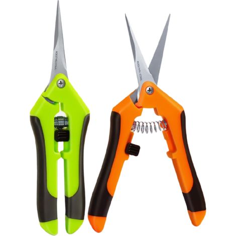 Snoeischaar - 16,5 cm - Messen 5 cm - Handgrepen 11,5 cm - Titanium Gecoat Roestvrijstaal - Ergonomisch - Vergrendelbaar - Voor Tuin Bloemen Fruit Groenten - 2 Stuk