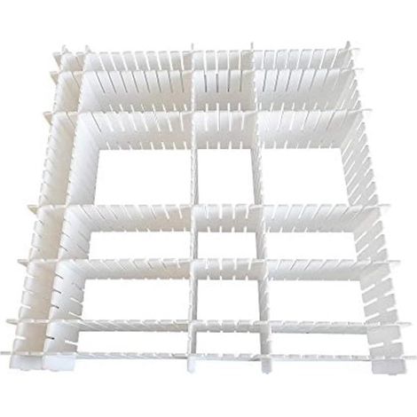 Separadores de cajones，32,4 cm x 7 cm，juego de almacenamiento para cajones de cocina，baños y dormitorios (blanco) (1/5)