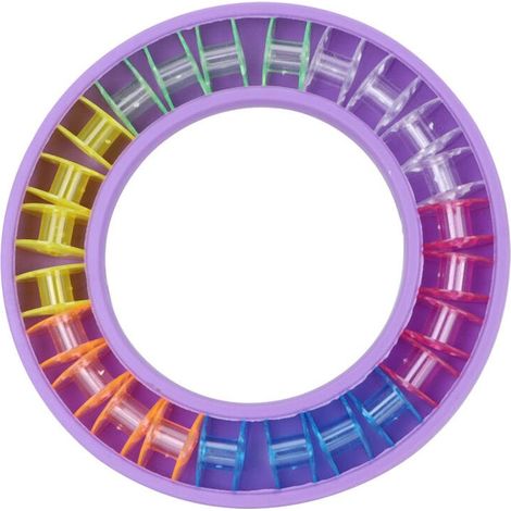 Porta-rocchetti da 24 pezzi, porta-rocchetti rotondo, custodia per macchina da cucire, porta-filo, contenitore per filo, scatola porta-rocchetti in silicone, organizer per rocchetti, accessori per cuc (1/5)