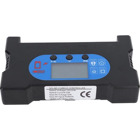 Contrôleur solaire avec écran HD, double USB type C, charge rapide, régulateur de panneau multi-protection, 10A. (1/5)
