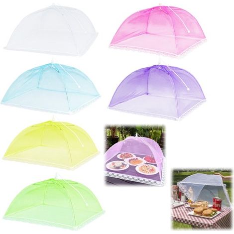 Cloches de protection alimentaire lot de 6 - filets anti-insectes pliables en parasol, 32 x 15 cm (1/5)