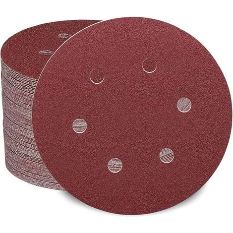 Set di 100 dischi abrasivi da 150 mm – Assortimento grane 40/60/80/120/180/240/320/400/600/1000 – Per levigatura di legno, metallo e plastica (1/5)