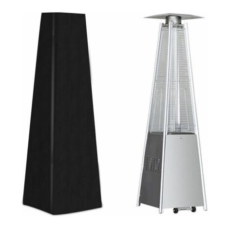 Pair Housse parasol chauffantHousse pour Chauffage de Terrasse Housse pour Parasol Chauffant de Style Pyramidal Noir