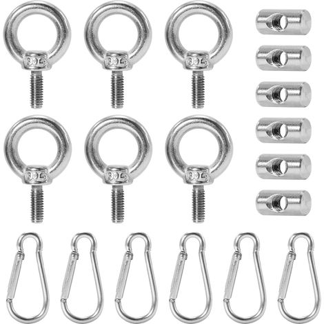 6 Stück Kederstopper 6mm,Edelstahl Stopper Kederschiene mit 6 Stück Silber Karabiner, Kederleiste Markisenhaken Kederleisten Vorzelt Kederschiene Zubehör für Caravan Wohnmobi Campervan Wohnwagen Boot (1/5)