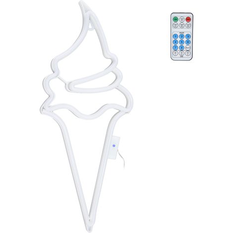 Neon-LED-Leuchtschild in Eiscremeform mit Fernbedienung für Partydekoration, USB- oder batteriebetrieben, lila Licht (1/5)