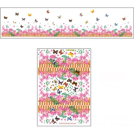 Aufkleber mit grünem Blätter- und Blumenmuster für Wohnzimmer, Schlafzimmer, Hintergrund, Wanddekoration (AY56B) (1/5)