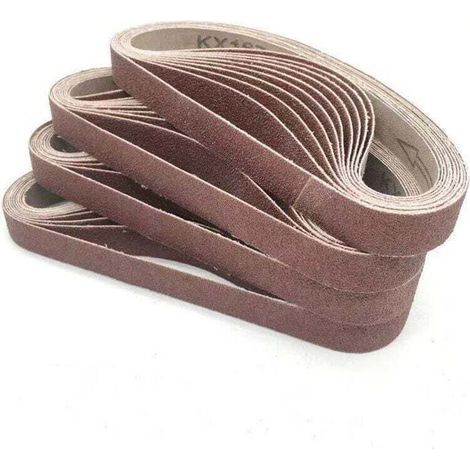Pack de de 40 bandes abrasives de 15mm x 452mm, XU,Grain 60 En oxyde d'aluminium - Destiné à le travail du bois, Le polissage du métal, L'aiguiseur de couteaux - KZQ