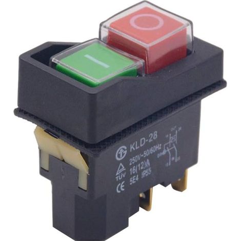 5 Pin Waterproof Magnetic Switch, On/Off Push Button Start Stop Switch, Machine Tool Accessory 250V 16A (1/5)