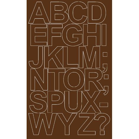 Lettere adesive autoadesive 12 cm, colore marrone opaco