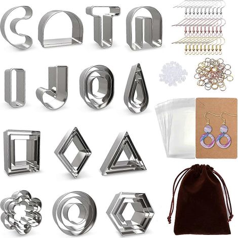 Coupe-boucles d'oreilles en acier inoxydable 150 pièces avec cartes et crochets (1/4)