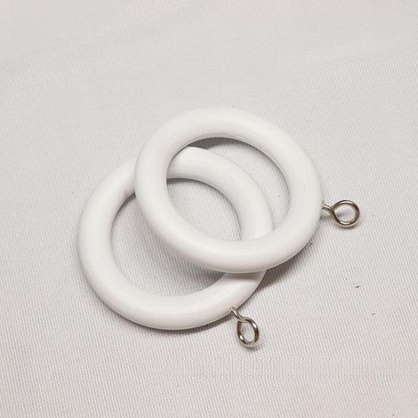 Anneaux de tringle à rideaux en bois Bulk Hardware, diamètre intérieur 45 mm, diamètre extérieur 65 mm, blancs, lot de 10, conviennent aux rideaux jusqu'à 40 mm de diamètre.