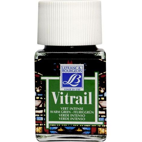 Peinture vitrail - Lefranc Bourgeois - Vert intense - Flacon de 50ml (1/2)
