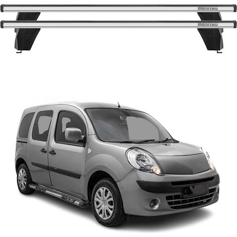 OMAC Barres de toit transversales en aluminium pour Renault Kangoo Express 2007-2026 – Antivol – Rainure en T – Testées City Crash – Charge Max 75 kg Argent (1/4)