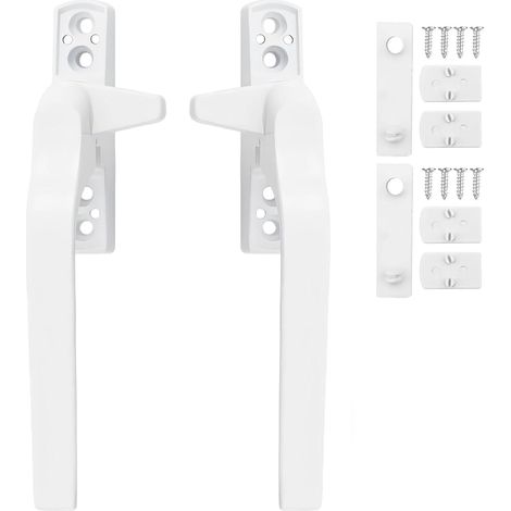 Window Handles for UPVC Windows, 2 Pcs Universal Window Handle Replacement Kit, Left and Right Hand, Aluminum Alloy Lever double glazing window handles (White) (1/5)