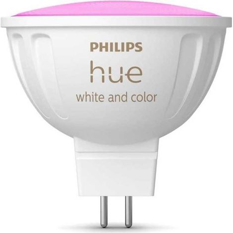Ampoule connectée - PHILIPS HUE - MR16 - Lumiere blanche et colorée - Compatible bluetooth - Lot de 2 - Fonctionne avec app et