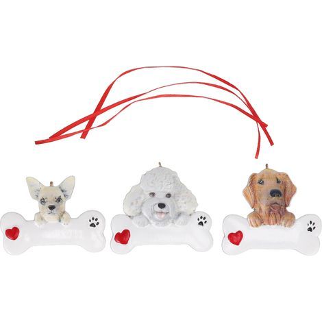 Charme de Résine de Chiot de Noël, Bricolage Durable Charme de Résine de Chien d'arbre de Noël Sensation de Main Confortable pour la Décoration de Résine de Noël (Combinaison (1/5)
