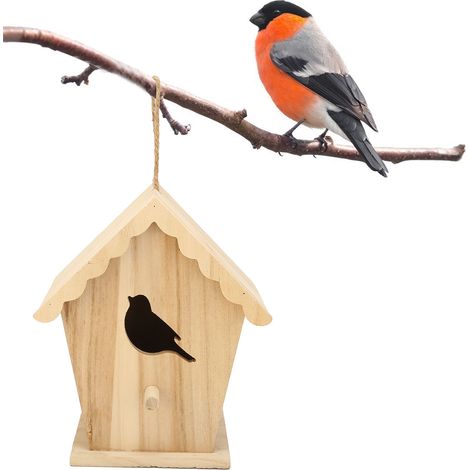 Nichoir en bois en forme d'oiseau, nichoir extérieur à monter soi-même pour jardin ou cour (1/5)