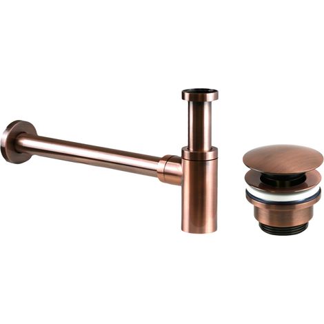 Set sifone e piletta di scarico in colore rame spazzolato Pollini KITSCA1RA
