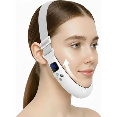 Electric double chin and V-face sculpting device with 6 modes and 12 adjustable intensity levels - for jawline sculpting and face slimming (1/5)