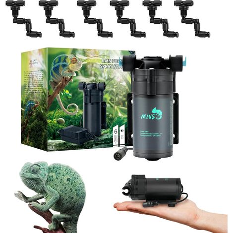 Brumisateur Terrarium, Terrarium Plante Avec 6 Buses Brumisateur Plante Humidificateur Pour Reptiles Terrarium Avec SystèMe D'Irrigation RéGlable à 360 ° Pour Terrariums Et Plantes Amphibiennes