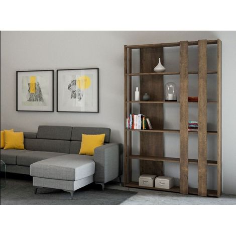 Bibliothèque bois noyer Bamka 120 cm (1/2)