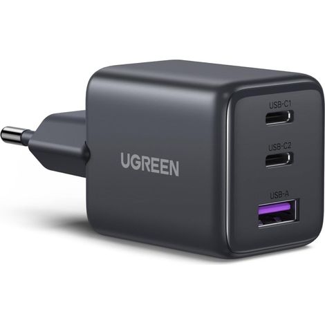 Caricabatterie Ugreen Nexode X515 GaN da 30 W con 2 porte USB-C e 1 porta USB-A, ricarica rapida PD. (1/5)