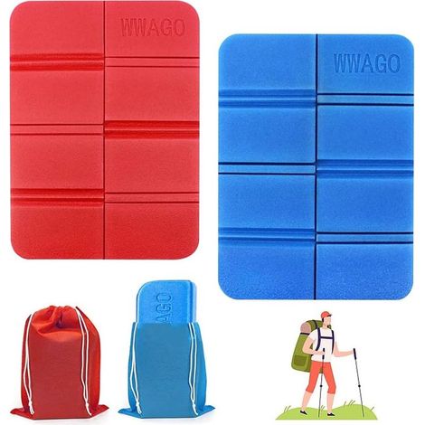Coussin en Mousse Pliable, 2 Pièces Étanche Tapis de Siège Pliable Extérieur / Coussin Pliable Camping / XPE Coussins de Siège Pliant Thermique pour Voyage Randonnée Jardin Stade Jardin Pique-Nique