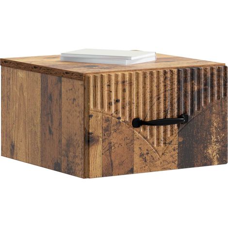 Maison Exclusive - Mobiletto da notte a muro Legno antico 34,5 x 33 x 20 cm