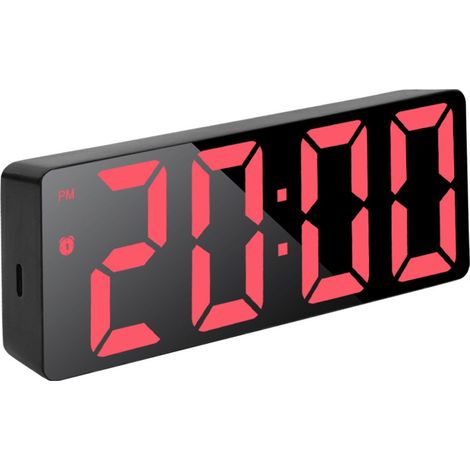 Digitaler Kinderwecker mit LED-Anzeige, ohne Ticken, Schlummerfunktion, Temperaturanzeige und einstellbarer Helligkeit, für Damen und Herren, 15,5 x 6 x 2,5 cm (1/5)