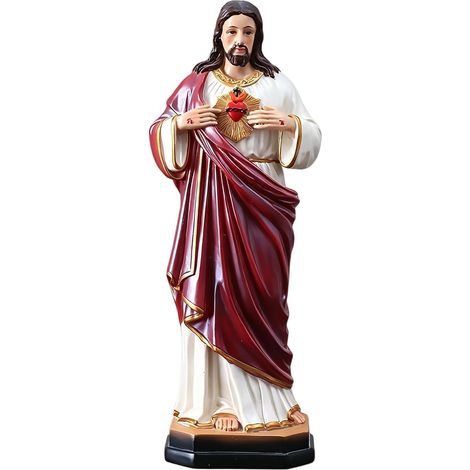 Statue Jésus Catholique Figurine Catholique En Résine Décoration Maison  Figurine De Collection Jésus-Christ 21,5 Cm Pour Maison Appartement Salon Chambre Bureau Étagère Cheminée Vitrine Table (1/5)