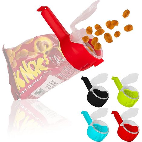 Set mit 4 Clips für Küchenbeutel, kompatibel mit Snackspendern und Frischeverschlusssystemen. (1/5)