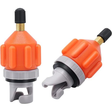 Lot de 2 adaptateurs de pompe gonflables pour stand up paddle – Adaptateur universel standard de valve d'air Schrader, adaptateur de connecteur de tête de pompe pour bateaux gonflables, kayaks, planch (1/5)